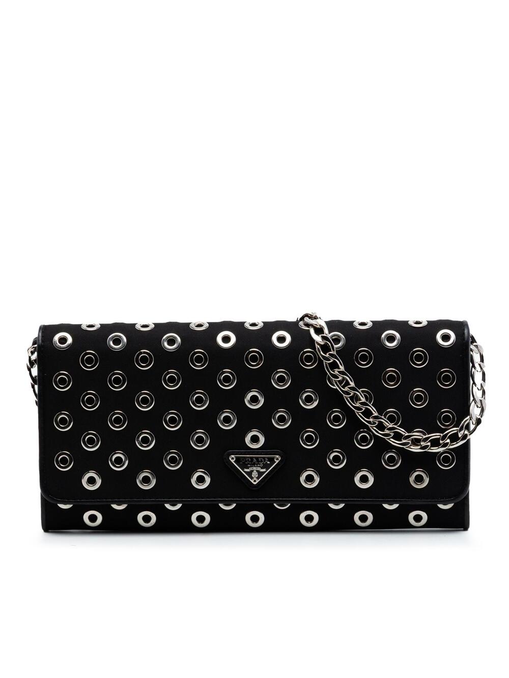 Prada Tessuto Grommet Wallet On Chain #276581P53B